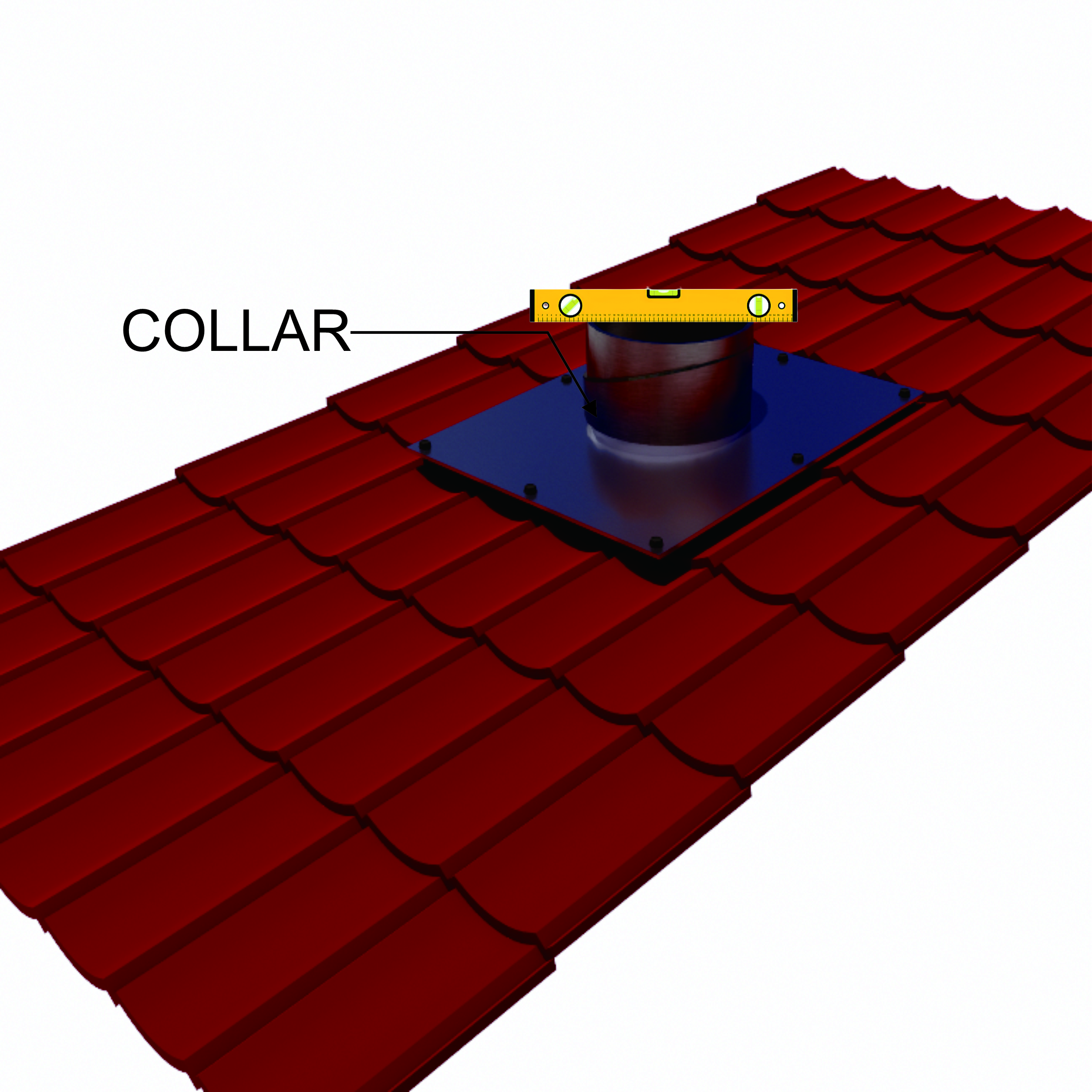 Gunakan waterpass untuk memastikan posisi collar terpasang rata dan tegak lurus  sehingga turbin dapat berputar dengan lancar dan stabil. 
