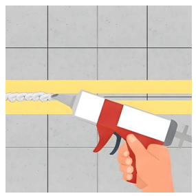 Aplikasikan Viscous pegang gun dengan sudut 45˚, tekan pelatuk dengan tekanan  yang stabil, pastikan Viscous masuk ke dalam celah secara penuh.