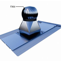 Pasang unit Fan Ozvent ke atas Collar, kunci posisi turbin dengan screw. Lapisi  seluruh kepala screw dan celah antara Base Flashing dengan Lembaran Flashing  menggunakan sealant. Pastikan tidak ada celah sekecil apa pun yang bias  dimasuki air hujan.