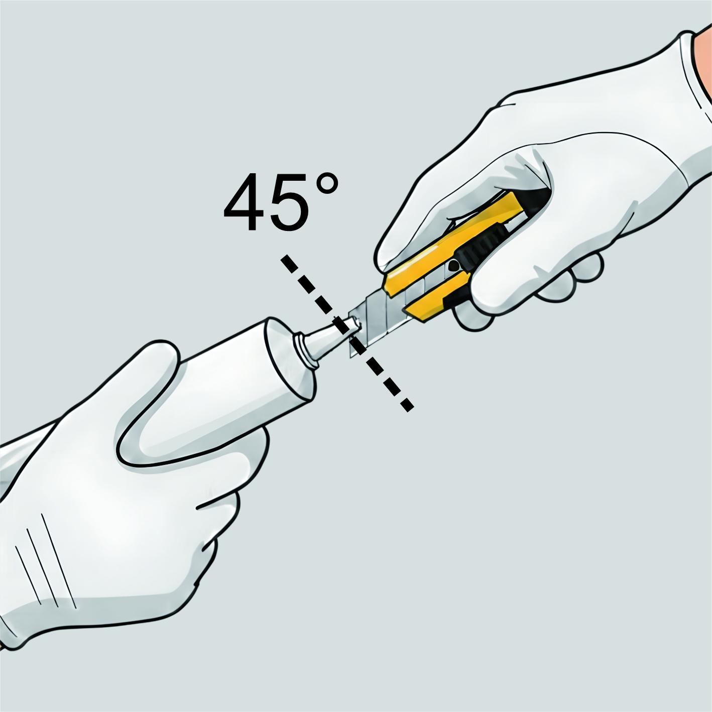 Potong ujung nozzle Viscobond dengan sudut ±45°.