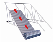 Ukur jarak antar gording/rangka atap. Bentangkan Polyshield secara memanjang  vertical atau horizontal, di atas rangka atap mulai dari bagian bawah bergerak ke  atas, mengikuti arah reng terakhir.