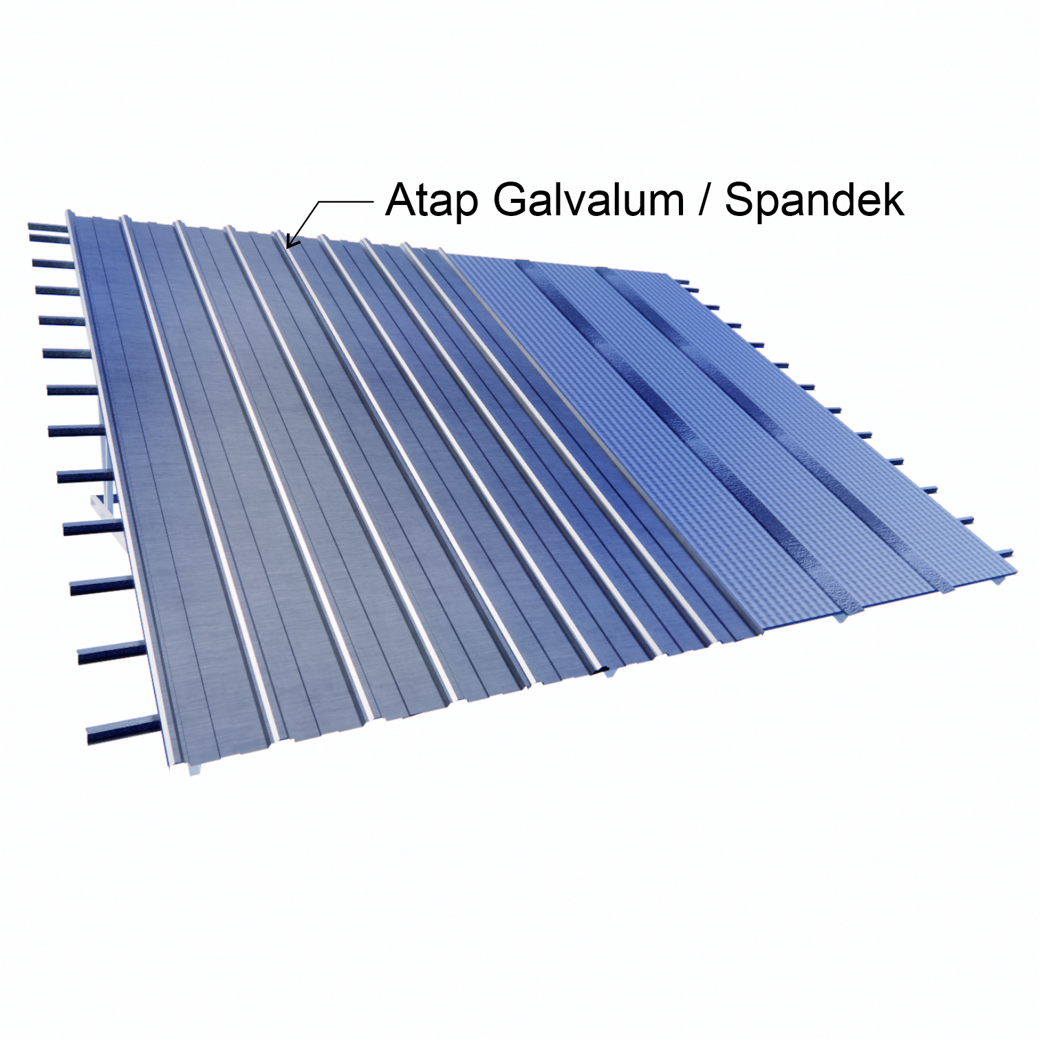 Setelah pemasangan Polyshield selesai, lanjutkan dengan pemasangan reng dan genteng sesuai jarak serta sistem konstruksi yang telah direncanakan.