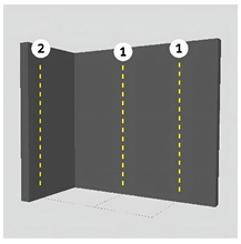 Marking posisi Panel Devider pada lantai dan dinding, selanjutnya Marking posisi Panel Pilaster pada lantai dan dinding.
