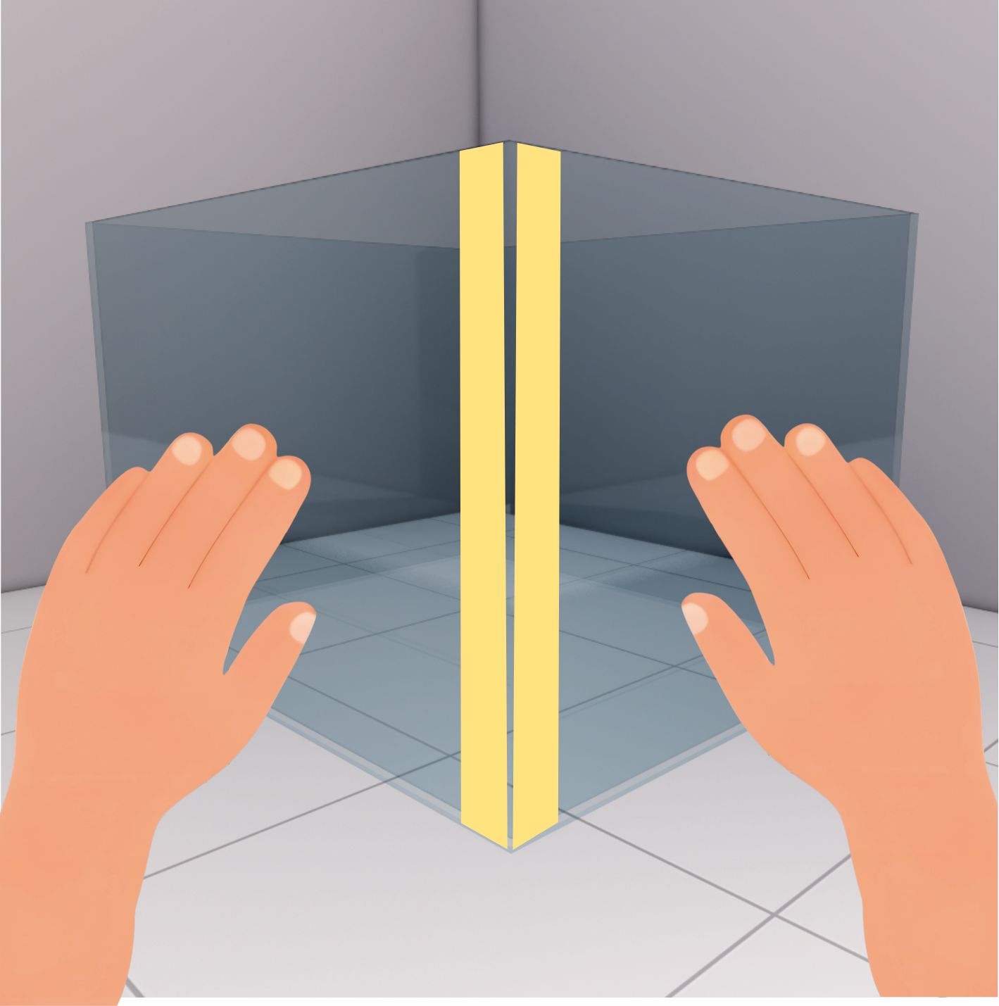 Tempelkan masking tape pada kedua sisi celah yang akan diisi untuk menjaga hasil aplikasi tetap rapi dan garis sealant lurus.​