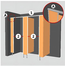Pemasangan Aluminium Headsection di bagian atas panel pilaster dan diikunci dengan menggunakan screw. Selanjutnya pemasangan Aluminium Door Jamb pada bagian sisi panel pilaster, kemudian dikunci dengan menggunakan screw. 
