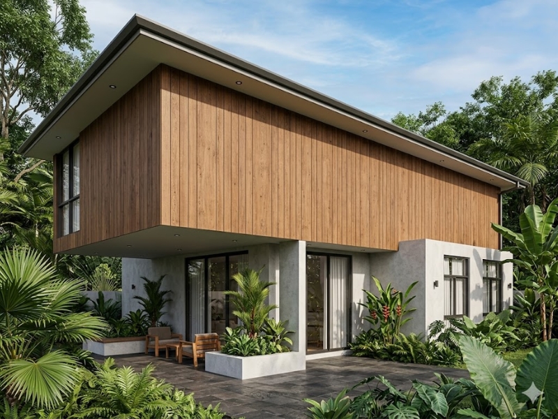 Aplikasi Shera Wood: 5 Ide Fasad Rumah Natural